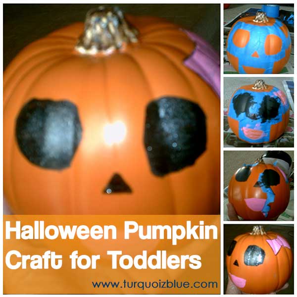 Halloween Pumpkin Craft for Toddlers - Tutorial - www.turquoizblue.com