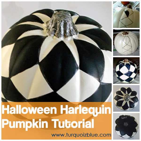 Halloween Harlequin Pumpkin Tutorial by turquoizblue.com