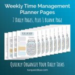 Graphic: Weekly time management planner pages by TurquoizBlue - buy now