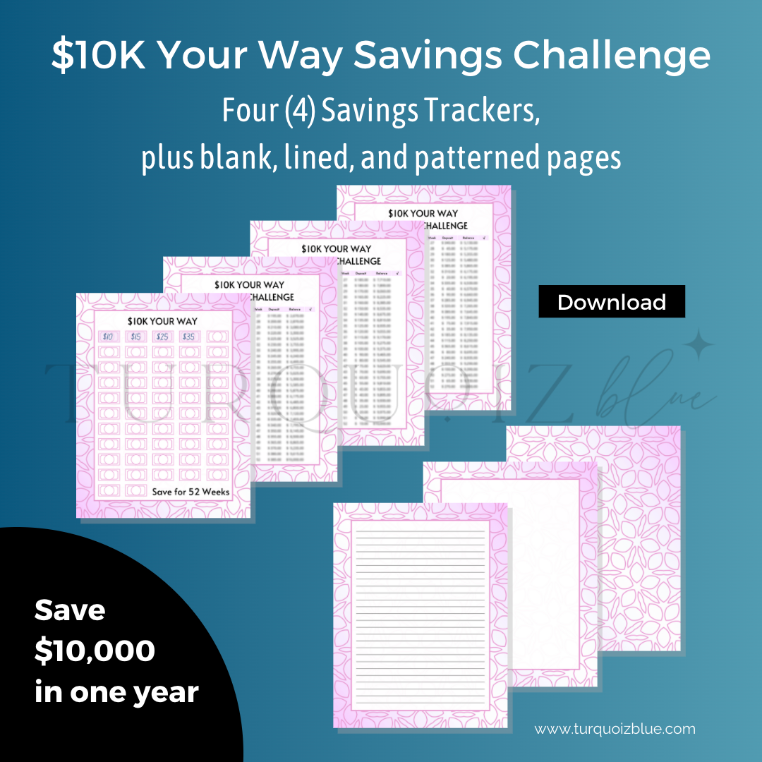 $10K Your Way Printable Savings Challenge | Journal | Stationery [INSTANT DOWNLOAD]