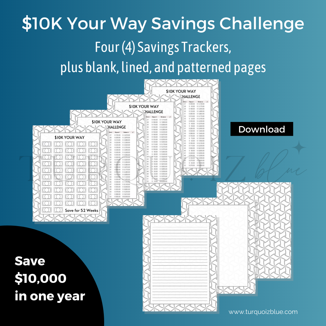 $10K Your Way – Classic (Gray) Printable Savings Challenge